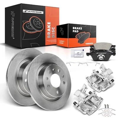 8pcs Rear Disc Brake Rotors & Brake Pads + Brake Caliper for Saab 9-3 L4 2.0L - Image 1 of 4