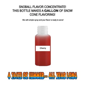 MEZCLA DE JARABE DE CEREZA HIELO AFEITADO/CONO DE NIEVE sabor 4 OZ/GALÓN CONCENTRADO #1 - Imagen 1 de 1