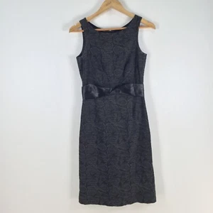 Diana Ferrari womens dress size 6 fit flare grey floral sleeveless zip 086916 - Picture 1 of 8