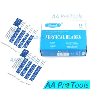 500 STERILE SURGICAL CARBON STEEL BLADES #10 WITH FREE SCALPEL KNIFE HANDLE #3 - Picture 1 of 3