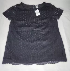 Neu J Crew schwarz, Spitze & gefüttert feine Bluse, Shirt, Top-Stil H5526 Größe 2 - Bild 1 von 7
