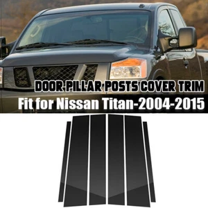 6x Car Window Pillar Post Cover Accessories For Nissan Titan Crew Cab 2004-2015 - Picture 1 of 11
