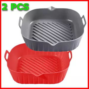 Silicone Liners Square 8 Inches for Air Fryer, Non-stick Food-grade Reusable Pot - Picture 1 of 8