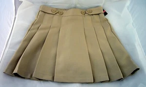NWT Girls Izod Approved Schoolware School Uniform Tan Pleated Skort Size 16 - Picture 1 of 4
