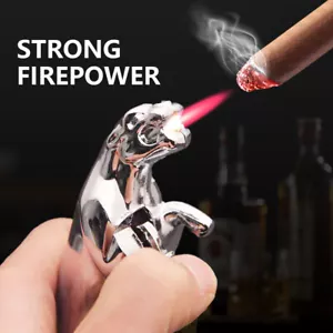 Metal Jet Torch Gas Butane Refillable Lighter Funny Windproof Lighter Mens Gifts - Picture 1 of 11