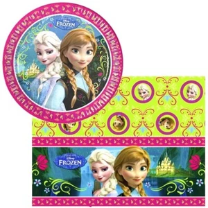 Disney Frozen Party - 8 Paper Plates and 1 Tablecover - Party Tableware - Picture 1 of 3
