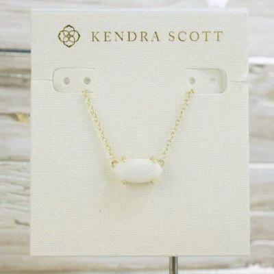 NUEVO SIN ETIQUETAS Kendra Scott Ever Blanco Perla Concha Colgante Collar Tono Dorado Foto 1 de 4