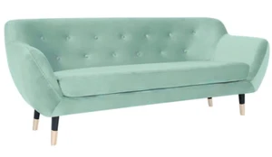 Turkis Sofa Sofas Chesterfield Dreisitzer Stoff Wohnzimmer Design Couch Polster - Bild 1 von 12
