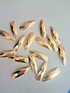 28mm metallic gold sew On Jewel acrylic GEM CRYSTAL RHINESTONE trim Bead - Picture 1 of 1