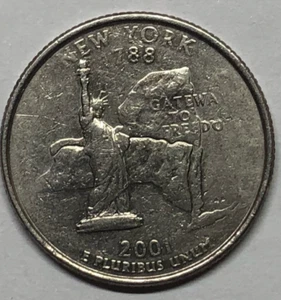 2001 D New York state quarter WEAK STRIKE lamination errors obverse and reverse - Picture 1 of 6
