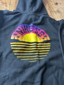 Nike SB Hoodie Sweatshirt Mens M medium Skate Graphic Black rainbow palm trees - Picture 1 of 7