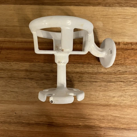 Antique Bathroom Porcelain Toothbrush Cup Combo Soap Holder White Wall mount VTG Cover