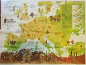 Europe Map / Celtic Europe Poster - 1977 - National Geographic Society - Picture 1 of 3