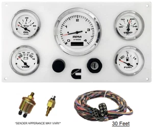 Panel de instrumentos diésel marino CUMMINS con transmisores y arnés de extensión de 8 pines - Imagen 1 de 4