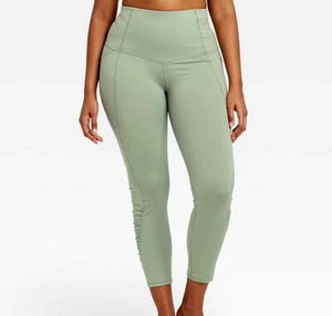 All in Motion Sage Shirred Capri Women's Size 2XL Contour Leggings w/Pockets NEW - Picture 1 of 6