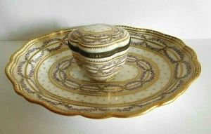 ANTIKER GUTER QUALITÄT FRANZÖSISCHER PARIS PORZELLAN SEVRES STIL BLUMENTINTENSTÄNDER - Bild 1 von 11