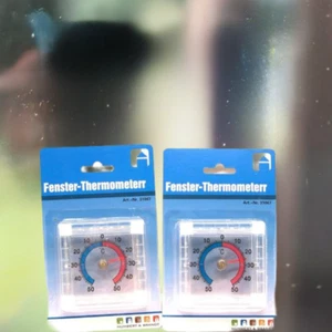Fenster - Thermometer, 2 Stück, selbstklebend, für das Fenster von außen - Bild 1 von 7