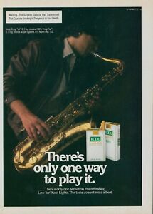 1984 Kool Lights Cigarettes Tenor Saxophone Player Musician Vintage Print Ad SI6