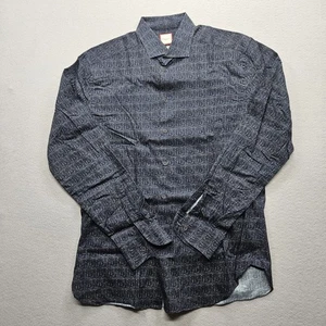Camicissima Trendy Herren Large Blau Geometrisches Langarm Button Down Hemd - Bild 1 von 10