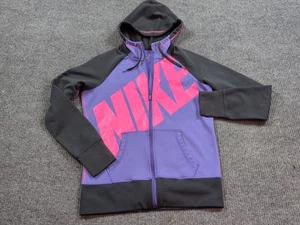 Nike Jacket Womens Medium Purple Pink Therma Fit Casual Full Zip Hood - Picture 1 of 7