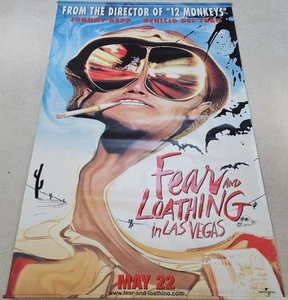Ultra selten 73"x45" Angst und Abscheu in Las Vegas Film Leinwand Wandteppich Original - Bild 1 von 9