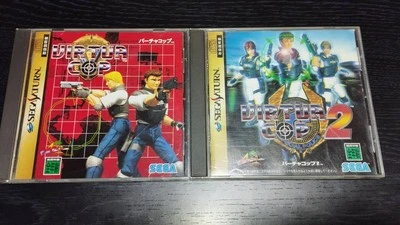 VIRTUA COP 1 & 2 SET SS Sega Saturn Japan w/Manual Japan Ver. used  - Image 1 of 4