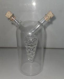 Aceite Vinagre Soplado a Mano Arte Vidrio Crueta Uvas Decoración Cocina 5.5" - Imagen 1 de 5