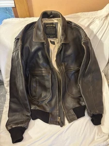 Vintage Sporty's Pilot Shop Leather G-2 Flight Bomber Jacket Made In USA Size XL - Bild 1 von 20