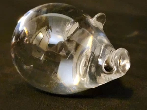 Estatuilla firmada por cerdo de cristal Kosta Boda de colección temprana B12 - Imagen 1 de 5