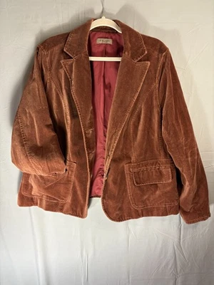 Vintage Rust Brown Velvet Womens Oversized Blazer sz M by i.e. 70s Style Western - Image 1 of 4