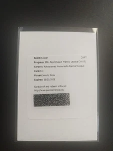 2024-25 Select Premier League Jeremy Doku #3 Autographed Memorabilia Redemption - Bild 1 von 2