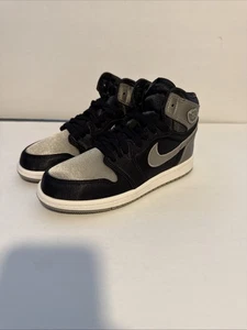 Jordan 1 Retro OG High (PS) Size 1Y Black/Silver FD5304 010 - Picture 1 of 8