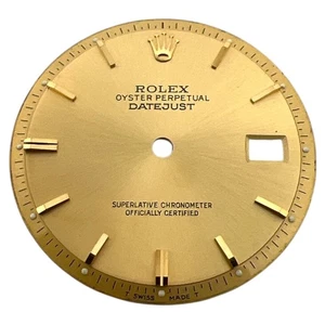 Rolex Oyster Datejust genuino 36 mm esfera vintage oro champán 1601 1603 - Imagen 1 de 4