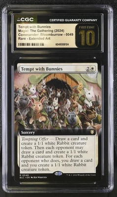 TEMPT WITH BUNNIES Bloomburrow Extended Art Rare CGC Pristine 10 MTG - Image 1 of 2