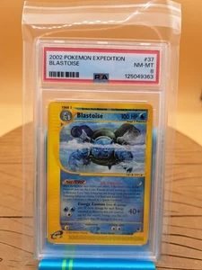 2002 Pokemon TCG Expedition Base set rare Blastoise #37 PSA 8 NM-MT - Picture 1 of 6