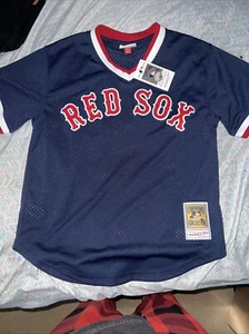 TED WILLIAMS #9 BOSTON RED SOX Mitchell & Ness BP BASEBALL Jersey M - Picture 1 of 4