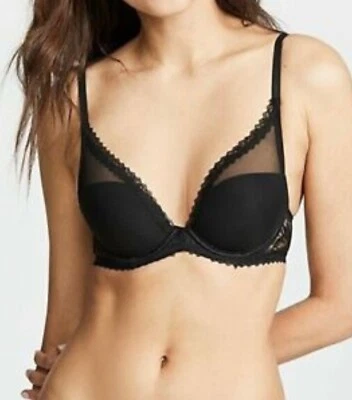 CALVIN KLEIN Perfectly Fit Low Line Plunge Bra Black - 10A  / 32A NWOT - Image 1 of 4