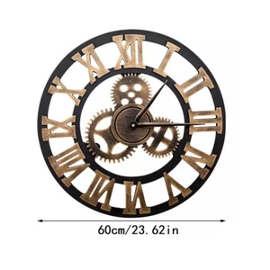 60cm Extra Large Roman Numerals Skeleton Wall Clock Giant Big Open Face Round # - Picture 1 of 15