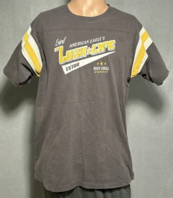 Camiseta American Eagle Vintage Calce Ajustado Lush Life Grande AE Bottling Co Marrón Foto 1 de 4
