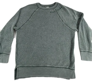 ROSA Victorias Secret Mujer Sherpa Pullover Cuello Redondo Gris Spellout Sudadera XS - Imagen 1 de 6