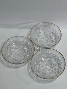 1980s Candy/nut/fruit Bowl Jacques Arques Made In USA Gold Lipped Lot 3 - Picture 1 of 21