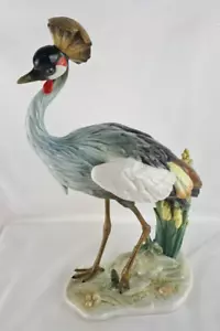 Große Porzellan Figur Kronenkranich, Hutschennreuther Kunstabteilung, Uwe Netsch - Bild 1 von 6