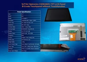 12,1" AU Optronics G121EAN01.1 Display with Panel 1280(RGB)×800, WXGA 124PPI - Bild 1 von 4