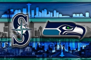 SEATTLE Sports Poster Seattle Mariners Seattle Seahawks, 16x20in Free Shipping - Picture 1 of 4