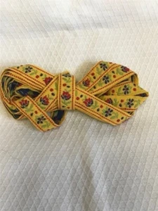 Vintage gelber Zopf Blumenmuster Zierleisten Stoff Dekor Handwerk Zum Selbermachen - Bild 1 von 2