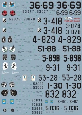 decals 1:72 italian t33 stormi - Immagine 1 di 2