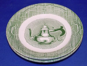 2 VINTAGE ROYAL CHINA "THE OLD CURIOSITY SHOP" Bread Dessert Plates Teapot Clock - Picture 1 of 4