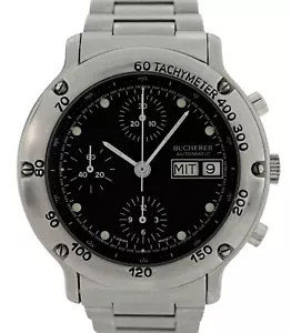 Bucherer 40mm Men's Automatic 7750 Chronograph Day-Date SS Watch! Ref: 14036! - Picture 1 of 10
