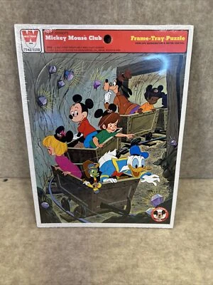 VINTAGE DISNEY WORLD MICKEY MOUSE CLUB FRAME-TRAY PUZZLE WHITMAN RARE NEW IN PKG - Image 1 of 2