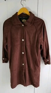 County Line Co Coat Faux Suede Duster Jacket Horses Vegan Size S Small Cheyenne - Picture 1 of 7